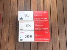 Lot Of 3 - Genuine Canon 055 055 H Full CYK High Yield Toner New in Sealed Boxes