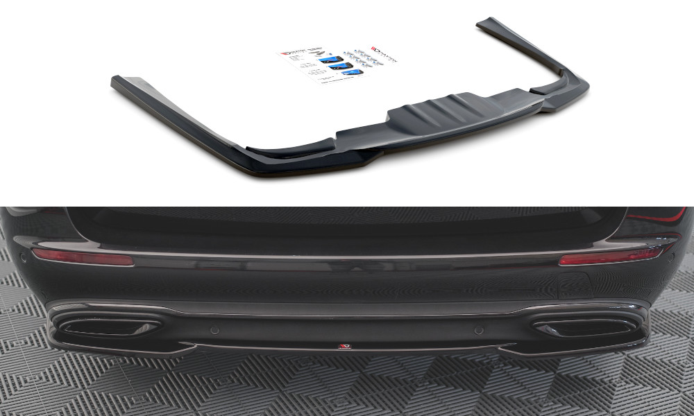 Splitter arriere W213 Mercedes E extension pare-chocs Maxton noir brillant