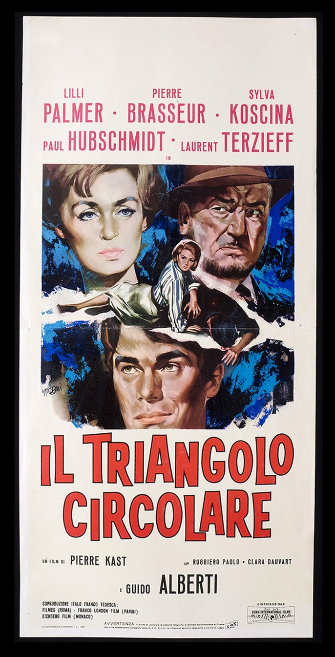 Locandina originale film Il triangolo circolare (1964) - Regia di Pierre Kast