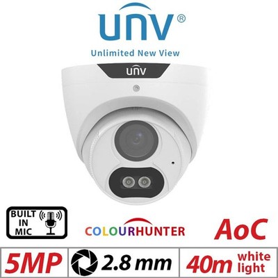 Uniview UAC-T125-AF28M-W 2.8mm 5MP ColorHunter HD Fixed Turret Analog Camera