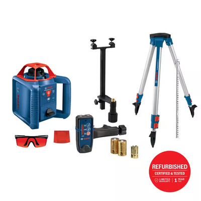 800 Ft. Rotary Laser Level Self Leveling Complete Kit with Hard Carrying Case Fa