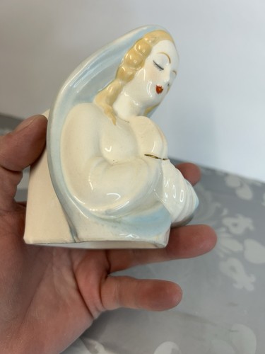 Mid Century Virgin Mary Head vase/planter. Glazed Ceramic Beautiful Piece! - 第 8/13 張圖片