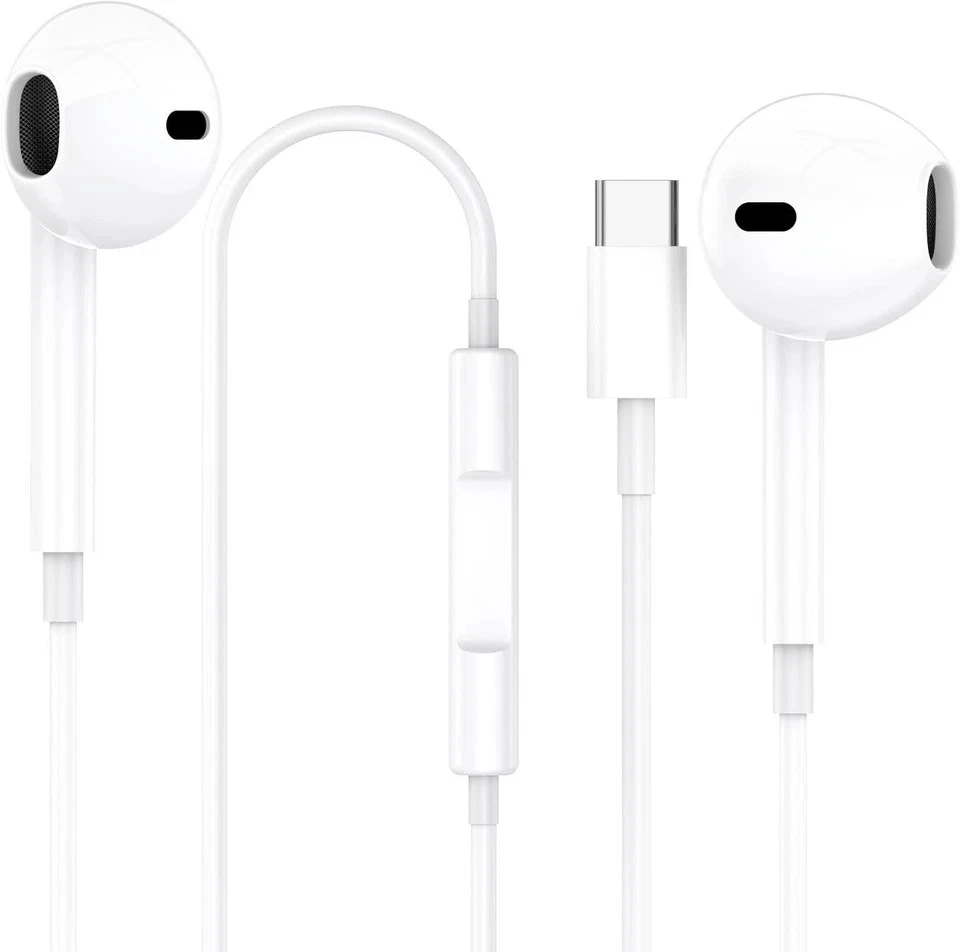For Apple iPhone 15 16 and 17 Pro Max Plus USB Type-C Wired Headphones Earpod UK - Image 2 of 4