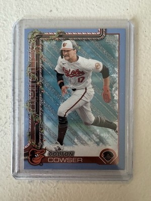 2025 Topps Holiday Light Blue Glitter Colton Cowser Baltimore