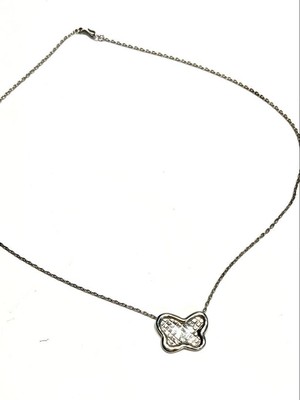 Bottega Veneta Butterfly Necklace SV925 Silver Intrecciato