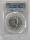 1955 Franklin Half Dollar Bugs Bunny PCGS MS64FBL