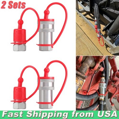 1/2'' Ag Hydraulic Quick Connect Couplers Couplings, Ball Pioneer Style, 2 Sets