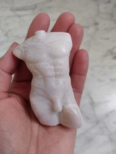 White Moonstone Male Body Carving Man Crystal Carved Stone