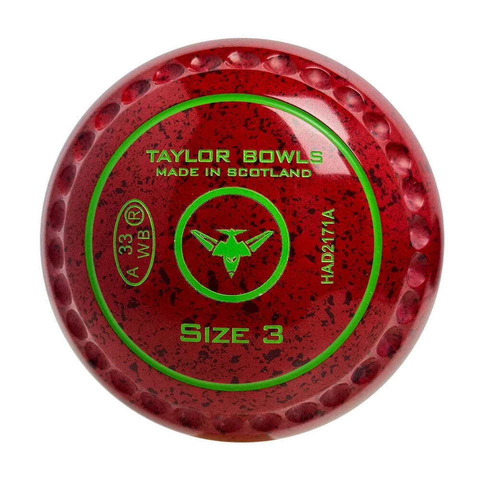 Taylor GTR Lawn Bowls Size 3 Heavy Gripped Red/Maroon HAD2171A - image 2 of 3
