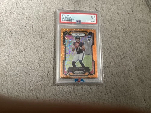 2023 Panini Prizm C.J. Stroud Orange Lazer RC #339 PSA 9