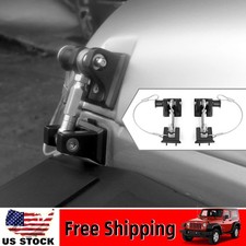 2pcs Aluminum Hood Latches Locking Hood Catch Latch For Jeep Wrangler Jk 2007-17