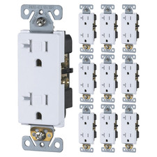 NEW 20A 125V Tamper Resistant Duplex Receptacle Outlet UL Listed White 1/10 Pack