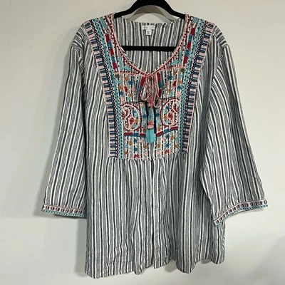 Chemise Brodée Femme Culture Ukrainienne - Tailles L Et XL - Bleue - Neuve Avec étiquettes