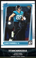 Luke Farrell 2021 Panini Donruss Optic Rated Rookie RC Jacksonville Jaguars #287