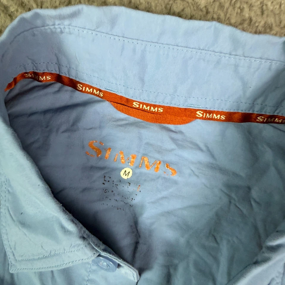 Simms Shirt Mens Medium Blue COR3 Long Sleeve Vented Button Up Sport Fishing - Image 3 of 4