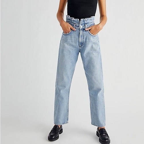 AGOLDE Lettuce Waistband HIgh Rise 90's Jeans Size 23 100% Cotton - 第 1/7 張圖片