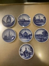 Vintage Lot/7 Denmark Delft Mini Wall Plates 3" Copenhagen
