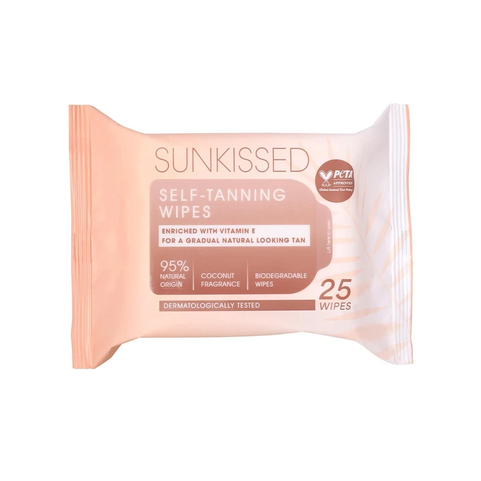 SKIN DEEP Self Tanning Wipes Streak Free Fake Tan Face Body Sunkissed 25 x 3 Packs