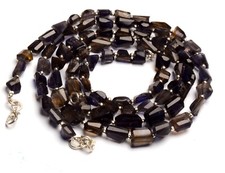 Natural Gem Iolite 8 to 11 mm Size Faceted Nugget Beads 17" Necklace