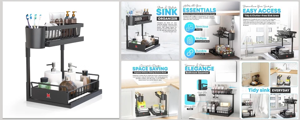 Optimize Every Inch! set of 2 Under-Sink Storage for Tight Spaces & Easy Access - Image 2 of 4