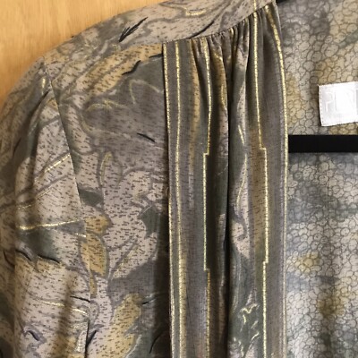 Eskandar O/S 1 Magnifique Vert Gris Soie Cachemire Organza Kimono Veste