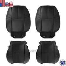For 2007-2014 GMC Sierra Yukon Driver Passenger Back & Bottom Seat Cover Black