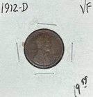 1912-D LINCOLN WHEAT CENT ~ VF ~NICE COIN~