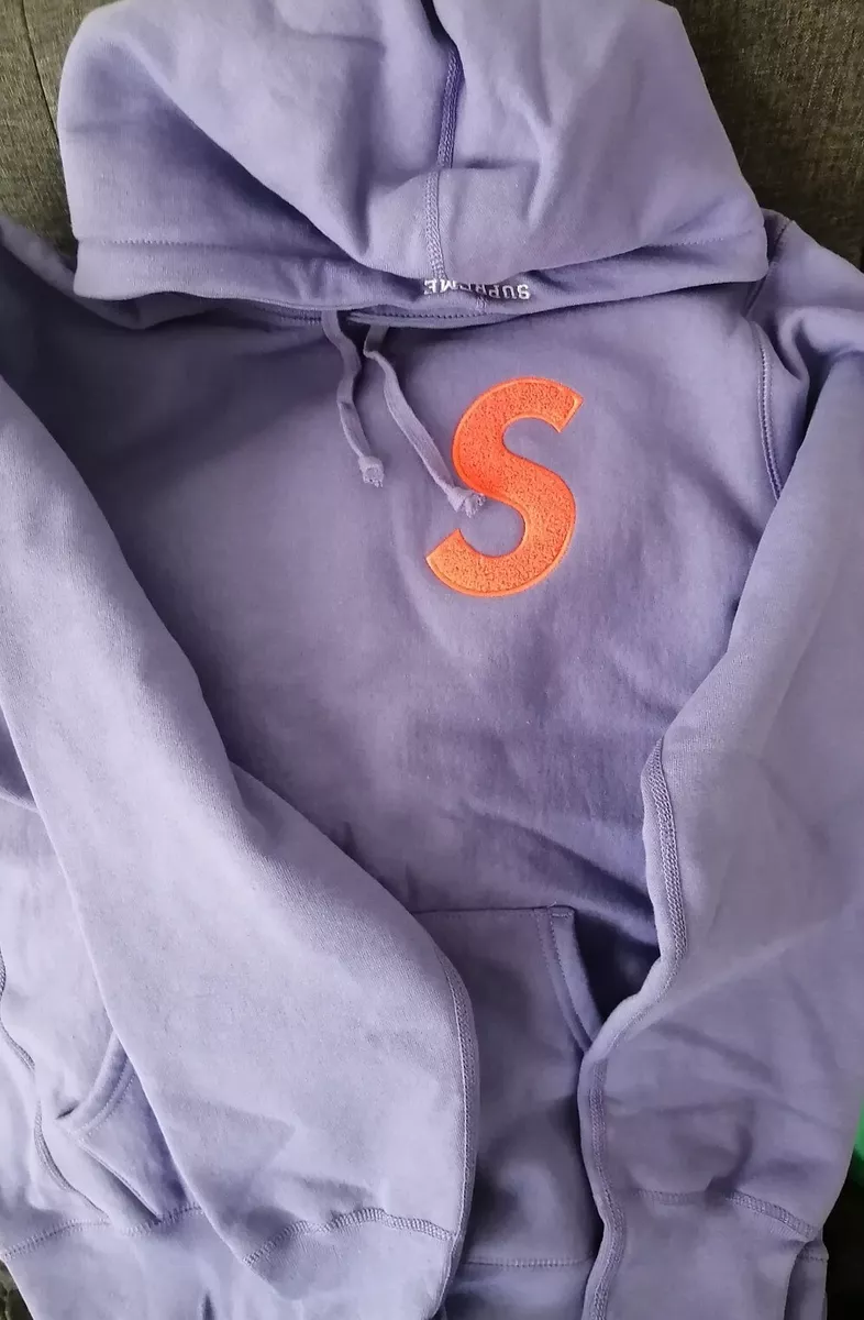 Supreme S Logo Hooded Sweatshirt Violet FW19 - Size M - 100% AUTHENTIC - NEW