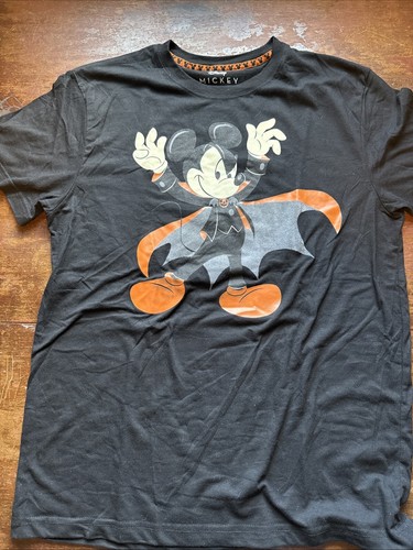 Disney Mickey Mouse Magician Halloween T Shirt Black Size Large L