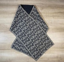 NWT POLO RALPH LAUREN MEN'S GRAY POLO LOGO KNIT SCARF