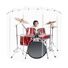 PENNZONI Drum Shield 6ft Acrylic Panels w/ Deflectors & Plastic Hinges