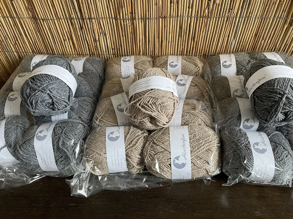 Häschenfein Garn Stricken Seide Angora Merino 4 Farben Nm 7/3 LL 112m 500g - Bild 3 von 4