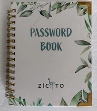 Password Book Index Tabs 4.5 inch x 5.75 inch Zicoto sealed