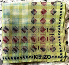 MAN LEMON GREEN HANDKERCHIEF COTTON POCKET CLASSIC SQUARE18" ART GEOMETRIC CHECK