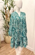 NEW Rachel Zoe Prairie Mini Dress Sz S/M Boho Chic V Neck Peasant Flowy Leaf NWT
