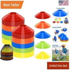 15 Pack Soccer Training Cones - Agility Cones with Carry Bag, Sturdy Disc Con