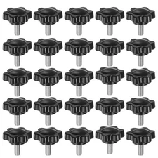 25pcs Star Knobs M5 x 12mm 304 Stainless Steel Stud 25mm 6-Star Head Thumb Screw