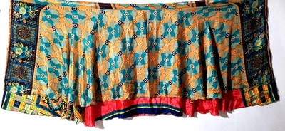 Women's Indian Sari Wrap Skirt Handmade Reversible Vintage Hippie XL Tea - Image 1 of 4