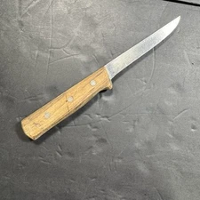 Vtg R.H. Forschner Co. Victornox Butcher Knife #409-5 Wood Stainless Steel Swiss