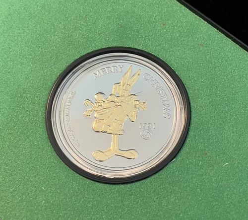 Bugs Bunny Limited Proof Merry Christmas .999 Silver Gold 2 Tone COA #4 of 250