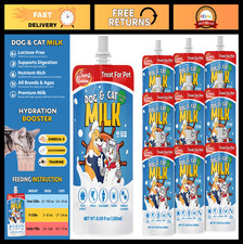 Lactose-Free Pet Milk for Dogs Cats - Easy to Digest, Nutrient-Rich, 10 Pack
