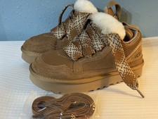 UGG Women's Low Top Sneakers Brown Faux Fur Lining Suede Mesh 1144032