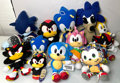 Sonic the Hedgehog Plush Lot of 12 Sega Werehog Amigurumi Shadow Amy Rose Tails!