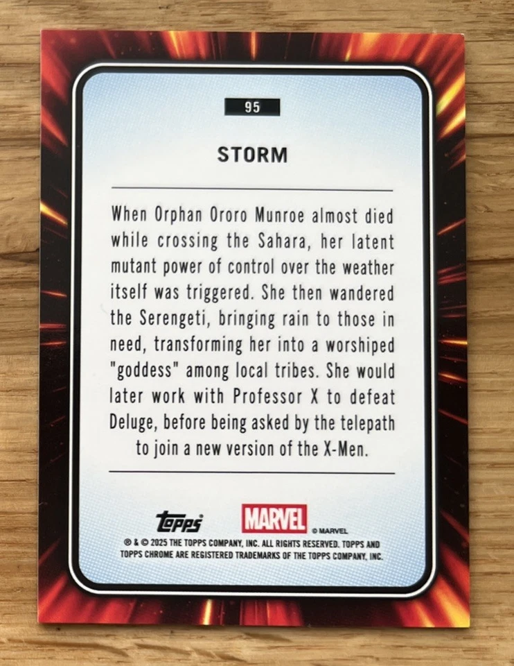 2025 Marvel Topps Chrome STORM Gold  Refractor /50 - MINT PACK FRESH #95 - Image 2 of 2