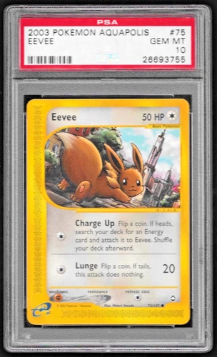 2003 POKEMON AQUAPOLIS #75 EEVEE PSA 10