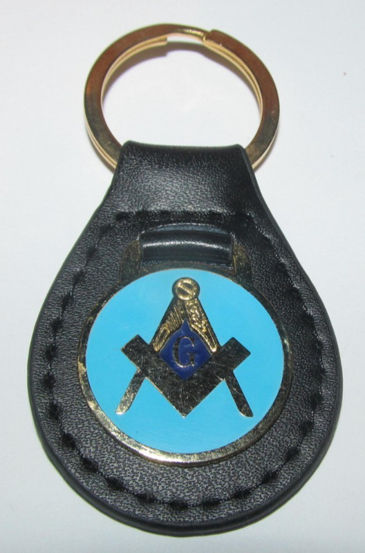 Masonic Key Chain Mason Freemason Car keychain Men's Pendant Leather Fashion 