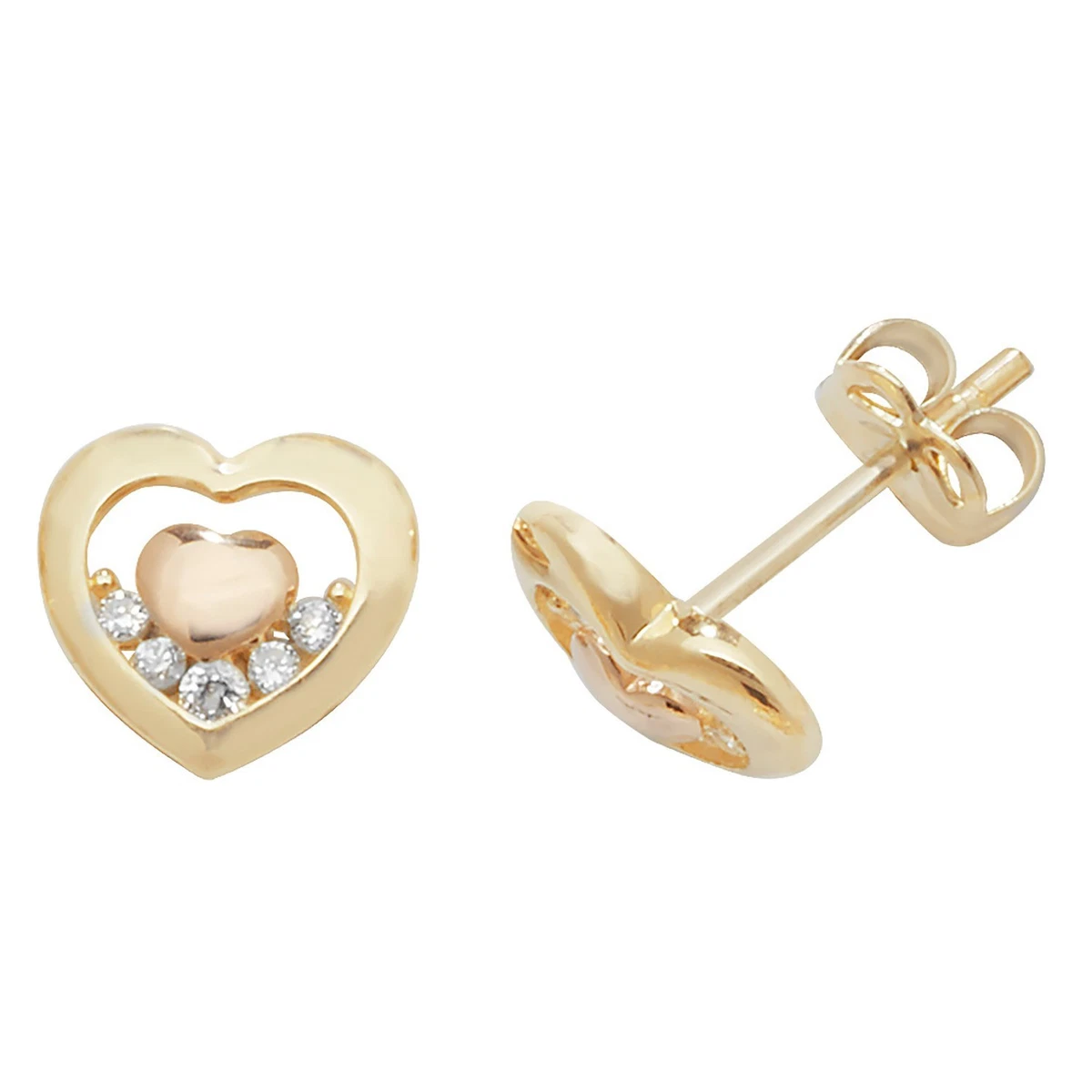 Orecchini con piccolo cuore in Oro Giallo 9 Kt - 171794