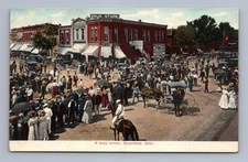 Antique Ohio Postcard GREENFIELD Busy Corner Street Scene 1908