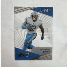 Panini Chronicles Clear Vision Rookie D'Andre Swift #CV-9 Detroit Lions Football