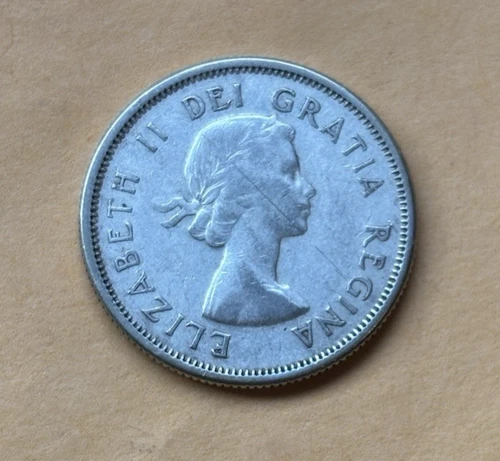 1964 Canada 25 Cents Elizabeth II - .800 Fine Silver - .1500 ASW - KM 52 - Nice